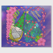 PERSONALISEERDE MERRY CHRISTMAS MET GNOME XMAS TRE CADEAUPAPIER (Vlak)