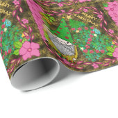 PERSONALISEERDE MERRY CHRISTMAS MET GNOME XMAS TRE CADEAUPAPIER (Rol Hoek)