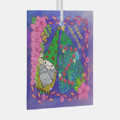 PERSONALISEERDE MERRY CHRISTMAS MET GNOME XMAS TRE GLAS ORNAMENT (Voorkant Rechts)