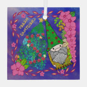 PERSONALISEERDE MERRY CHRISTMAS MET GNOME XMAS TRE GLAS ORNAMENT (Achterkant)