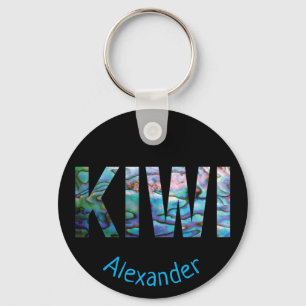 PERSONALISEERDE NIEUW-ZEELAND KIWI PAUA KEY RING SLEUTELHANGER