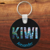 PERSONALISEERDE NIEUW-ZEELAND KIWI PAUA KEY RING SLEUTELHANGER (Voorkant)
