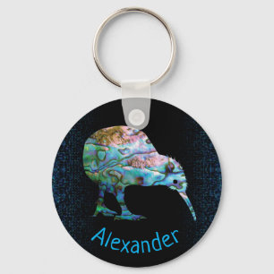 PERSONALISEERDE NIEUW-ZEELAND KIWI PAUA KEY RING SLEUTELHANGER