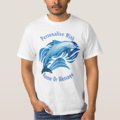 PERSONALISEERDE Ocean Dolphin T-shirt (Voorkant)