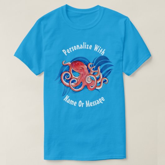 PERSONALISEERDE Ocean Octopus T-shirt (Design voorkant)