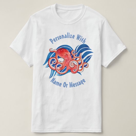 PERSONALISEERDE Ocean Octopus T-shirt (Design voorkant)