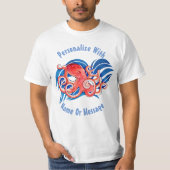PERSONALISEERDE Ocean Octopus T-shirt (Voorkant)