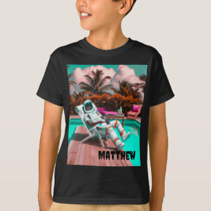 PERSONALISEERDE ONTSPANNEN RUIMTEVAARDER KINDEREN  T-SHIRT