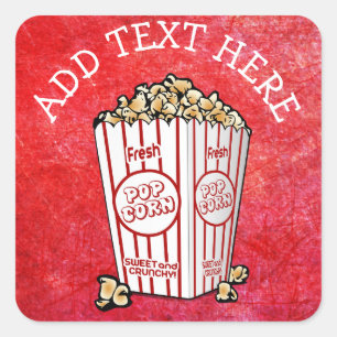 PERSONALISEERDE Popcorn-stickers Vierkante Sticker