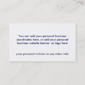 PERSONALISEERDE QUARE EN COMPASSEN MASONISCH VISITEKAARTJE (Achterkant)