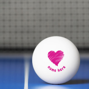 PERSONALISEERDE ROMANTISCHE HART PONGBAL PINGPONGBAL
