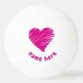 PERSONALISEERDE ROMANTISCHE HART PONGBAL PINGPONGBAL (Achterkant)