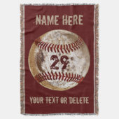 PERSONALISEERDE Rustic Grunge Baseball Throw Blank Deken (Voorkant Verticaal)