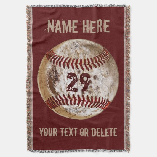 PERSONALISEERDE Rustic Grunge Baseball Throw Blank Deken (Voorkant Verticaal)
