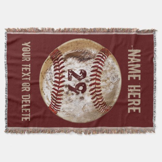 PERSONALISEERDE Rustic Grunge Baseball Throw Blank Deken (Voorkant)
