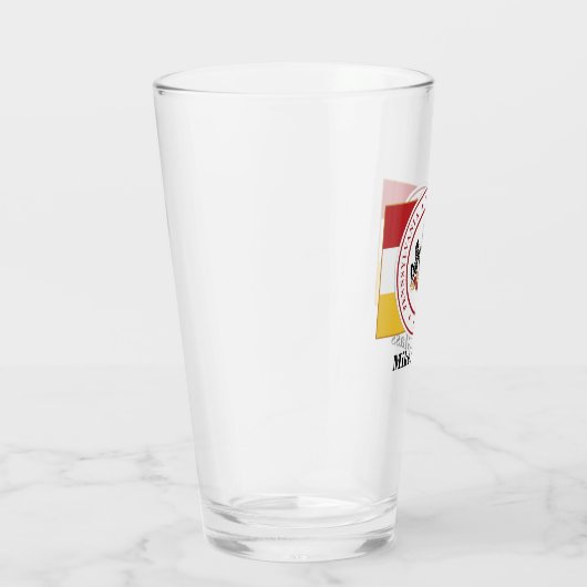 PERSONALISEERDE SCHADEGlas/Tumbler met PMC-VLAG Glas (Rechts)