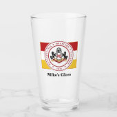 PERSONALISEERDE SCHADEGlas/Tumbler met PMC-VLAG Glas (Voorkant)