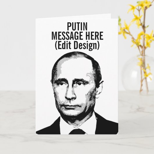 PERSONALISEERDE VLADIMIR PUTIN KAART (Gele Bloem)