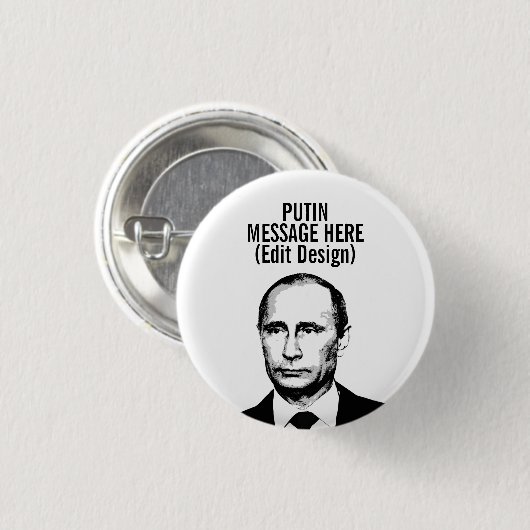 PERSONALISEERDE VLADIMIR PUTIN RONDE BUTTON 3,2 CM (Voorkant /achterkant)