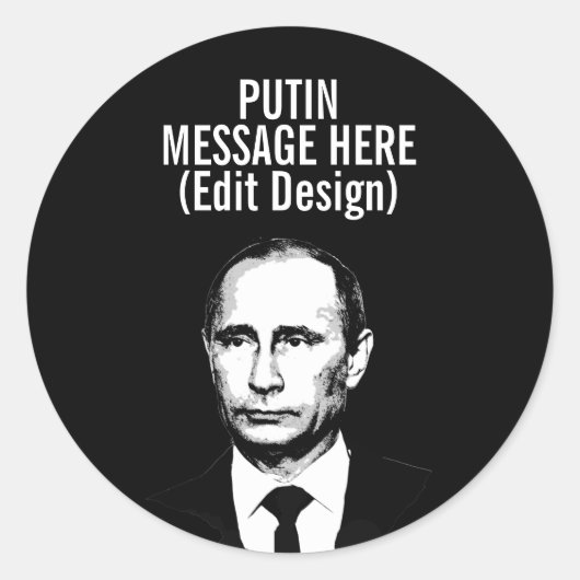 PERSONALISEERDE VLADIMIR PUTIN RONDE STICKER (Voorkant)