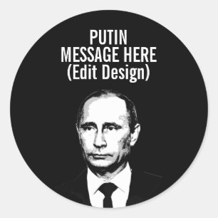 PERSONALISEERDE VLADIMIR PUTIN RONDE STICKER