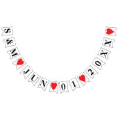 PERSONALISEERDE WEDDATUM EN BRIDE+GROOM-INITIALEN VLAGGETJES (Alle)