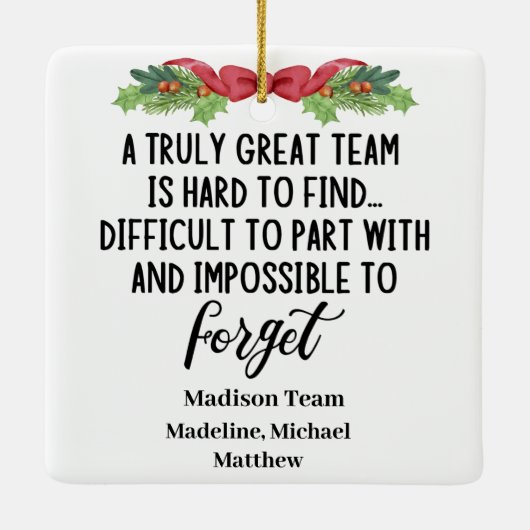 Personaliseert Colleague die Cadeau laat verlaten  Keramisch Ornament (Achterkant)