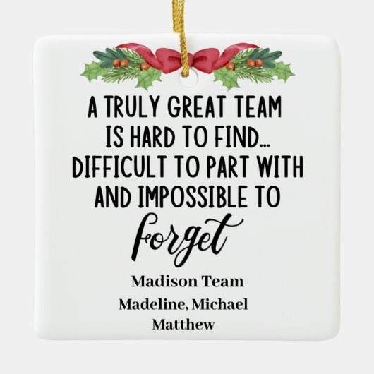 Personaliseert Colleague die Cadeau laat verlaten  Keramisch Ornament (Voorkant)