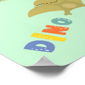 Personaliseert kleurrijke dino poster (Hoek)