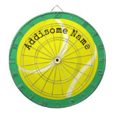Personaliseert Monogrammed Yellow Tennis Ball Dartbord (Voorkant)