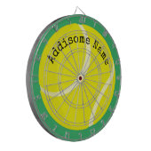 Personaliseert Monogrammed Yellow Tennis Ball Dartbord (Voorkant Links)
