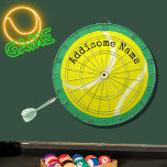 Personaliseert Monogrammed Yellow Tennis Ball Dartbord<br><div class="desc">Personaliseert Monogrammed Yellow Tennis Ball Dart Board</div>