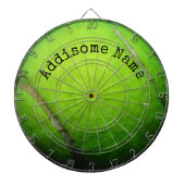 Personaliseert Monogrammed Yellow Tennis Ball Dartbord (Voorkant)
