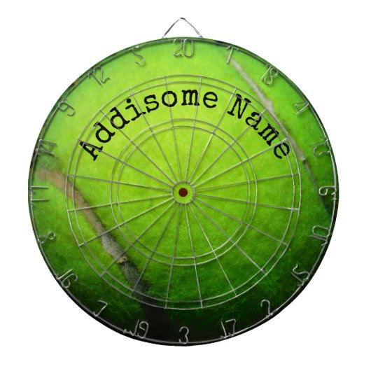 Personaliseert Monogrammed Yellow Tennis Ball Dartbord (Voorkant)