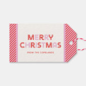Personaliseert Retro Merry Christmas Custom Cadeaulabel (Voorkant (Horizontaal))