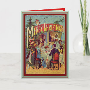 Personaliseert Vrolijke Kerstmis van het vintage Feestdagen Kaart