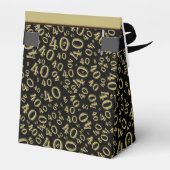 Personaliseren: 40e verjaardag thema goud / zwart bedankdoosjes (Achterkant)