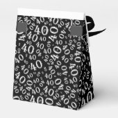 Personaliseren: 40e verjaardag thema zwart / wit bedankdoosjes (Achterkant)