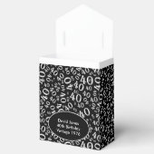 Personaliseren: 40e verjaardag thema zwart / wit bedankdoosjes (Geopend)