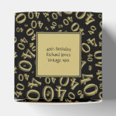 Personaliseren: 40ste verjaardagsfeestje goud / zw bedankdoosjes (Bovenkant)