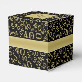 Personaliseren: 40ste verjaardagsfeestje goud / zw bedankdoosjes (Achterkant)