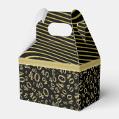 Personaliseren: 40th Birthday Gold en Black Theme Bedankdoosjes (Achterkant)