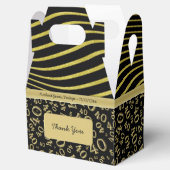 Personaliseren: 40th Birthday Gold en Black Theme Bedankdoosjes (Geopend)