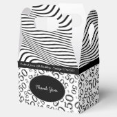 Personaliseren: 50e verjaardag Zwart-wit Thema Bedankdoosjes (Geopend)