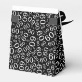 Personaliseren: 60e verjaardag thema zwart / wit bedankdoosjes (Achterkant)