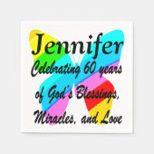  PERSONALISEREN 60E VERJAARDAG VLINDER SERVETTEN (Voorkant)