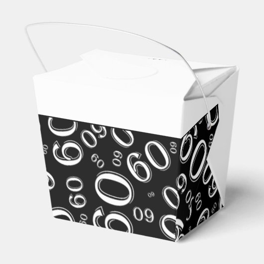 Personaliseren: 60ste verjaardagsfeestje zwart / w bedankdoosjes (Achterkant)