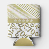 Personaliseren: 70e verjaardag Wit en Goud Thema Blikjeskoeler (Achterkant)