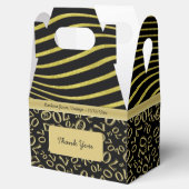 Personaliseren: 70th Birthday Gold en Black Theme Bedankdoosjes (Geopend)