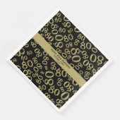 Personaliseren: 80ste zwart en goud verjaardagsfee servetten (Hoek)